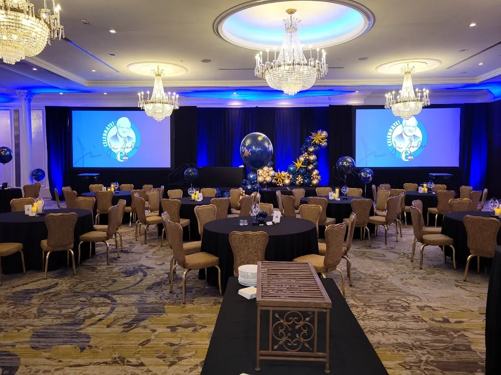 Jim Gardner tribute event stage production and wireless microphone arrays