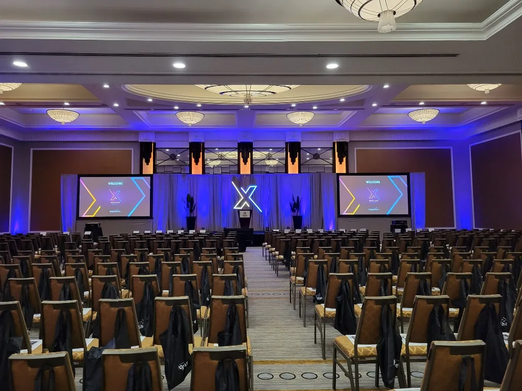 Grand Ballroom laser projection and audio staging at Sheraton Valley Forge