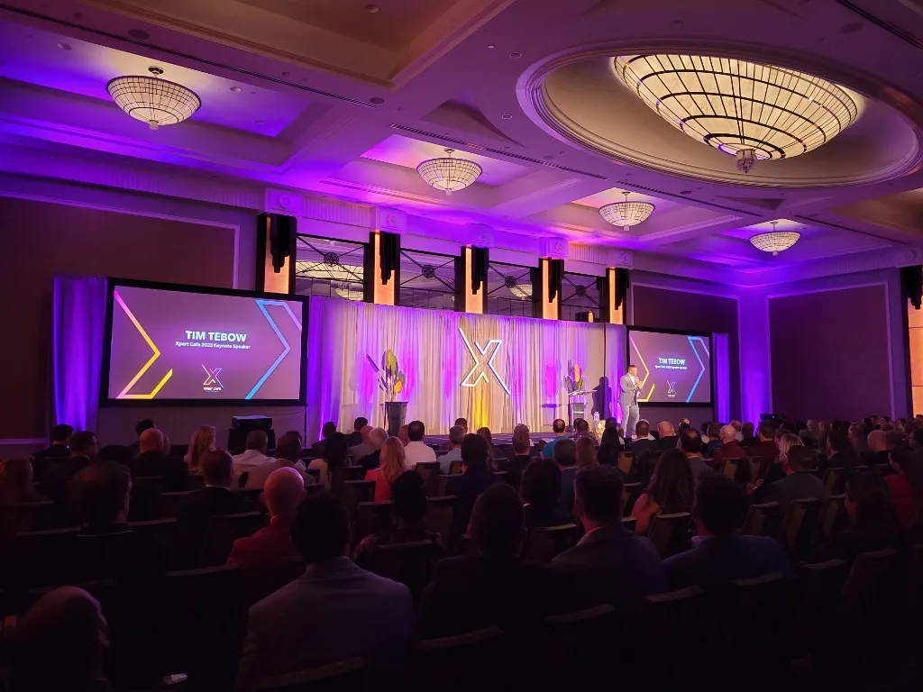 Tim Tebow delivering keynote address at PeopleShare Xpert Cafe 2023